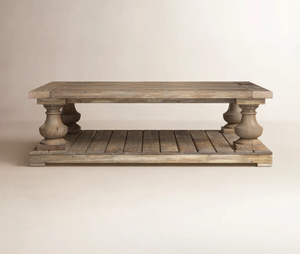 Mesa de centro de madera diseñada a medida con incrustaciones de patrones, que ofrece una pieza de lujo para hogares sofisticados. - Product Image 1
