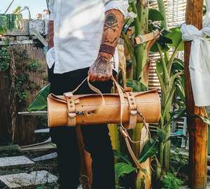 Étui à couteaux en cuir de qualité supérieure, boîte de rangement pour couteaux de chef, organiseur d'outils culinaires professionnels, protection anti-odeurs pour les voyages - Product Image 4