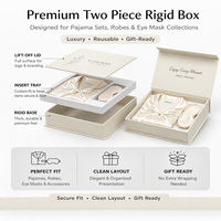 Boîte cadeau rigide en deux parties, personnalisée, de luxe, avec laminage mat et gaufrage, pour pyjamas, lingerie de mariée, chaussettes et vêtements de nuit de mariage