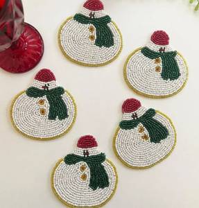 Elegant Handcrafted Embroidery <b>Beaded</b> <b>Coaster</b> with Intricate Floral Design for Stylish Table Décor - Product Image 2