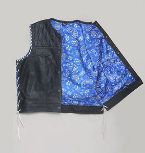 Chaleco de Motocicleta de Diseño Minimalista, Personalizado, de Cuero Genuino, Corte Elegante, para Uso Diario, Ideal para Todos los Conductores - Product Image 1