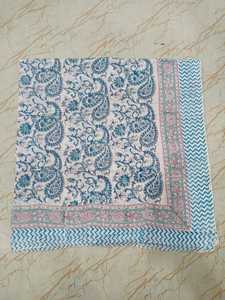 Luxury Handmade Cotton Long Stole Scarf Sanganeri Block Printed Floral Handpainted Plain <b>Sarong</b> Beach Cover Ups Woman - Product Image 3