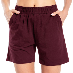 Shorts en molleton de coton à bas prix pour femmes, shorts d'entraînement légers avec cordon de serrage réglable et poches latérales - Product Image 4