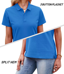 Polo de golf populaire pour femme, à manches courtes, ajusté, col classique, chemise de sport décontractée pour l'été, personnalisable (logo, couleurs, tailles), haut - Product Image 2