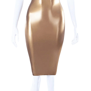 Women Gold <b>PU</b> Pencil <b>Skirt</b> Knee-Length Shiny Solid Color Elegant All Seasons Wear - Product Image 4