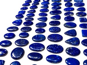 Wholesale Natural Lapis Lazuli Oval Cut Cabochons Polished Deep Blue Gemstones Color Play <b>Fire</b> Jewelry Making RUHAN <b>GEMS</b> - Product Image 1