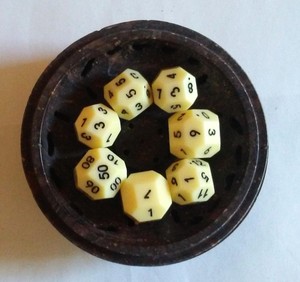 Compact Bone <b>Dice</b> <b>Set</b> Travel Size Clear Numbers Lightweight Build Portable Tabletop Game Pieces - Product Image 1