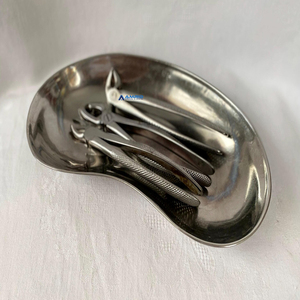 Juego de instrumental médico quirúrgico de acero inoxidable AMRID SURGICAL CE: Pinzas dentales soviéticas vintage y plato renal, equipo hospitalario. - Product Image 1