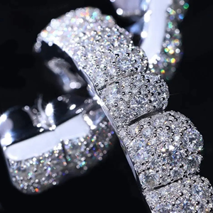 Meilleur prix pour Grillz dentaire personnalisé en argent 925, style Hip Hop, serti de moissanite, certifié IGI, plaqué argent - Product Image 4