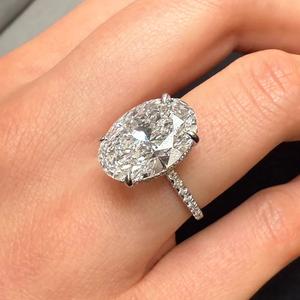 แหวนโอปอลทรงรีแบบฝังขอบ 8.75 กะรัต ขายดี คลาสสิก ทองคำขาว 14k ชุบโรเดียม เหมาะสำหรับงานหมั้นและงานแต่งงาน - Product Image 4