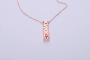 Collar con Colgante Minimalista de Barra de Amor, Plata de Ley 925 Sólida - Product Image 2