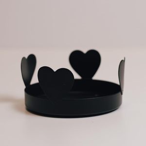 Modern Polished Black Metal Eco Friendly Durable Heat Resistant Heart Tea Light Holder 16 Oz. 24 Oz. <b>Candles</b>-Christmas Birthday - Product Image 1