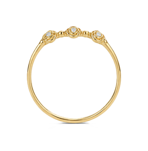 DEF Color VS VVS Clarity Round Lab Diamond Stackable Ring 10K 14K Solid Gold Minimalist Designer Flower Ring Engagement Ring - Product Image 3