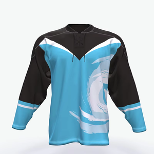 Best Quality OEM Quick-Dry 100% Polyester Unisex Ice Hockey Fashion Template Digital Print Hockey Jersey - Product Image 3