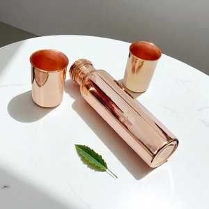 Pure <b>Plain</b> Copper <b>Water</b> <b>Bottle</b> Designer Unique Artisan Hand-made Leak-Proof Eco-Friendly Perfect Gift Ayurvedic Copper <b>Bottle</b> - Product Image 2