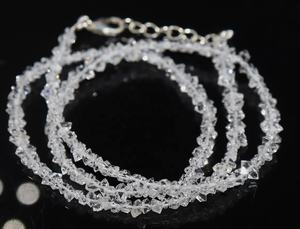 Natural 3mm Herkimer Diamond Necklace <b>Stone</b> Beads 15 Inches Featuring Herkimer Nuggets - Product Image 5