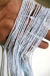 Perles de pierres précieuses en agate bleue naturelle, micro-facettées, forme rondelle, 2,5 mm, brin de 13 pouces de long - Product Image 4