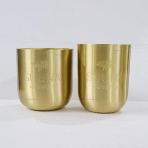 Portavelas de Latón Macizo Hecho a Mano, Sin Humo, Portátil, con Logotipo Personalizado, Resistente al Calor, Duradero, para Velas Votivas de Soja, 16 Oz, para el Hogar - Product Image 2