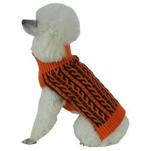 Maglione per Cani di Design Armonioso, Bicolore, Lavorato a Maglia con Cavo Pesante, Abbigliamento per Animali Domestici - Product Image 3