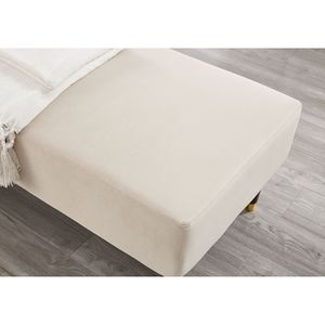 Moderna Chaise Longue Beige con Rivestimento in Velluto - Product Image 6