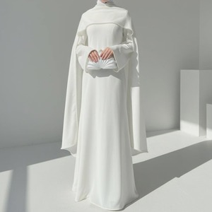 Robe Abaya de fête d'été à manches longues ornée de perles, vêtement islamique modeste de luxe haut de gamme avec cape, vente en gros - Product Image 2