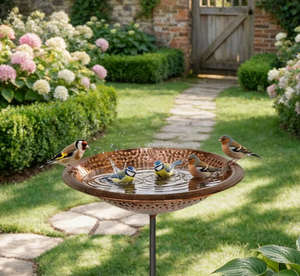 Vente flash - Bain d'oiseaux en cuivre de qualité supérieure avec support métallique, bol à eau durable pour l'extérieur, idéal pour les jardins, les cours et les patios - Product Image 6