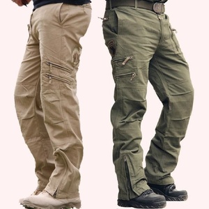 Pantalon cargo pour homme multicolore 100 % coton, taille mi-haute, fermeture boutonnée, écologique, infroissable - Product Image 1