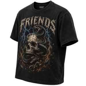 <b>Gothic</b> Skull Snake Print Men's O-Neck Short Sleeve T-<b>Shirt</b> Regular Fit Cotton Jersey with custom logo - Product Image 4