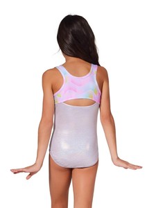 Justaucorps bleu sans manches pour filles de la marque CONX, avec strass, pour l'entraînement et la danse, taille élastique, pour enfants, pour la scène - Product Image 5
