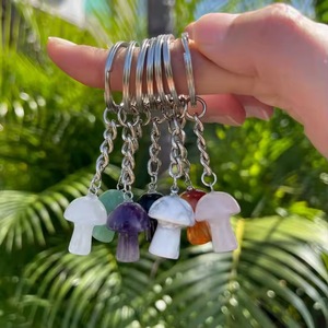 พวงกุญแจคริสตัลรูปเห็ดธรรมชาติ พวงกุญแจพลอยผสม เลือกหินของคุณเอง คริสตัลบำบัด สำหรับเป็นของขวัญและขายส่ง - Product Image 4