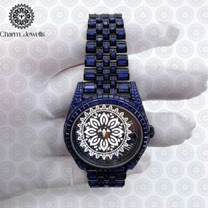 Montre pour homme Charm Jewells en acier inoxydable, boîtier de 40 mm, accents de diamants, analogique, pour un style luxueux, mouvement mécanique, 10 bars - Product Image 3