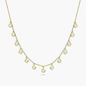 Colliers pendentifs à diamants 2 carats en or massif 14k 18k, sertissage clos, taille ronde, diamants de laboratoire, chaîne câble de 18 pouces, fermoir mousqueton, bijoux fins - Product Image 1