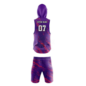 7v7 Adult Hooded Sleeveless <b>Compression</b> <b>Shirt</b> Uniform 100% Polyester Heat-Transfer Printed Breathable Quick Dry Custom Team Name - Product Image 2