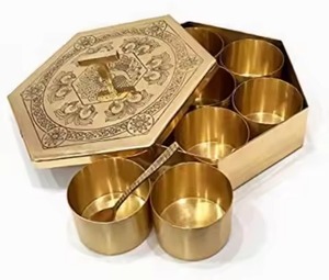 Luxury Masala Storage Container Metal with Decorative Lid Kitchen Organizer for <b>Spices</b> Herbs Seasoning and Dining Setup - Product Image 3
