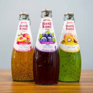 MUESTRA GRATUITA Bebida de Semillas de Albahaca JBFRESH de 290 ml, Jugo de Fresa en Botella de Vidrio, Jugo de Frutas, Bebidas Refrescantes, Fabricante de Bebidas OEM ODM - Product Image 6