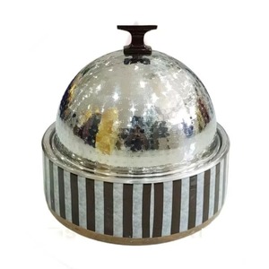 Round Metal Casserole With Wooden Lid And Crescent Top 24cm Durable Oriental Design For Gas And Induction Cooker - Product Image 2