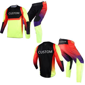 Ensemble de vêtements de sport pour hommes en jersey respirant à manches courtes et pantalon, % polyester, pour motocross et course à vélo, avec options personnalisables - Product Image 6