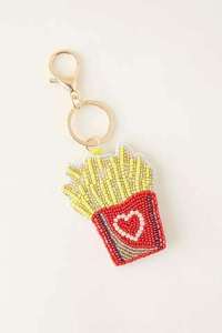 Porte-clés en perles de verre faites à la main, thème amour, couleur personnalisée - Souvenir DIY pour Thanksgiving, Noël et les fêtes - Product Image 1