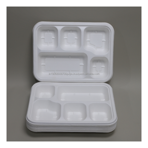 Assiettes carrées écologiques en bagasse de canne à sucre, résistantes à la chaleur, 6/8/10 pouces, pour la restauration et les établissements alimentaires éco-responsables - Product Image 1