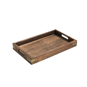Handmade Square Wood Serving Tray with <b>Side</b> Handles for Food Serving - Product Image 1