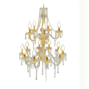 LANJO Luxury Metal <b>Crystal</b> <b>Chandelier</b> Hanging Pendant Light Water Drop Shape Ceiling Decor for Wedding Party Events - Product Image 5