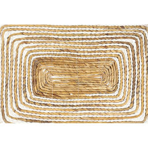 Abstract Rectangle <b>Jute</b> Woven Place Mat Kitchen Decorative Accessory - Product Image 3