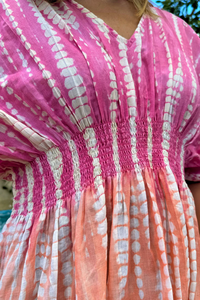 Women <b>Boho</b> Pink Tie Dye Cotton Mini <b>Dress</b> Sleeveless MIni <b>Dress</b> Beach Casual <b>Summer</b> Vacation <b>Dress</b> - Product Image 5
