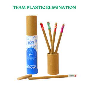 Bolígrafos de Papel Plantable, Paquete de 5, Ecológicos, Biodegradables, Tinta Azul, Ancho de Escritura de 0.7 mm, Semillas Mixtas, Embalaje en Tubo de Papel Reciclado - Product Image 5