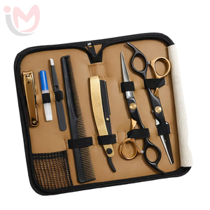 Barber Hair Cutting Scissors Kit with <b>Razor</b> | Salon Grooming Professional Tool <b>Set</b> Strong Hold A+ Grade Stainless Steel - Product Image 1