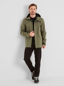 Veste imperméable à capuche pour homme, vert olive, fermeture éclair, vêtements décontractés pour l'extérieur, matière polyester, style automne - Product Image 1