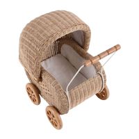 Adorable poussette de poupée en osier, chariot de poupée vintage en rotin, landau de luxe pour poupées, vente en gros, fournisseur Vietnamien, prix abordable