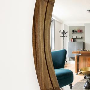 Espejo de Pared con Marco de Madera Natural, Asimétrico, Decorativo, para Sala de Estar, Dormitorio, Entrada, Pasillo, Estilo Moderno Rústico, para Bodas y Hogar - Product Image 5