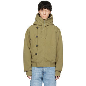 Sweat à capuche vintage en molleton 100 % coton épais, personnalisé OEM, pour homme, imprimé en sérigraphie, avec fermeture éclair et boutons, pour l'hiver, numérique - Product Image 1