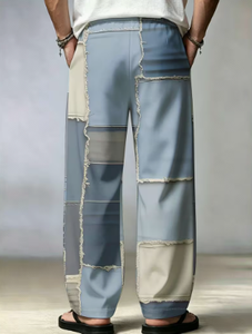 Pantalon de survêtement ample pour homme, style streetwear, à blocs de couleur, avec cordon de serrage et taille élastique, décontracté - Product Image 5
